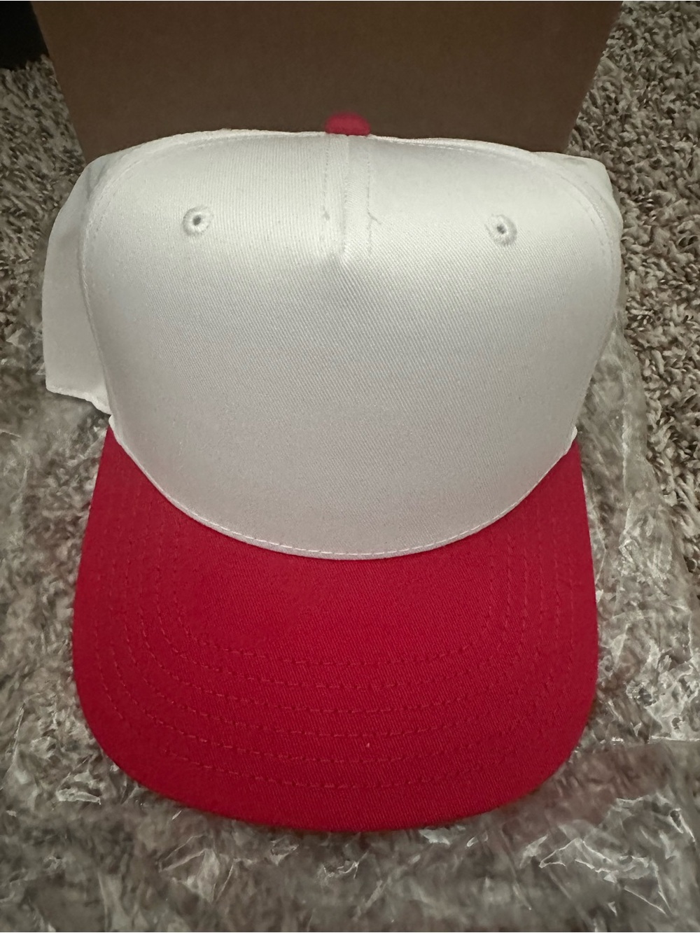 Kids Two-Tone Red and White Baseball Cap